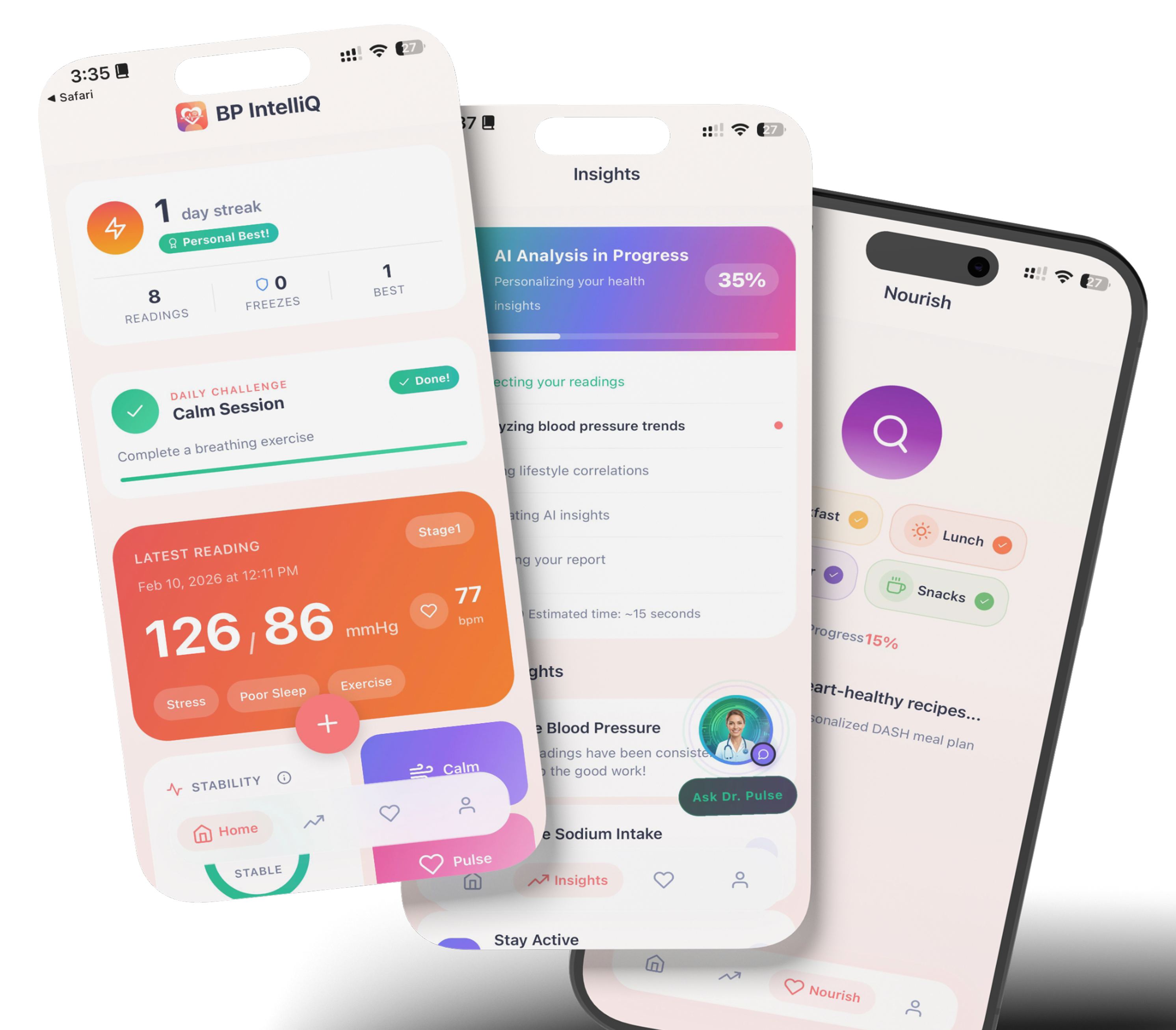BP IntelliQ App Screens